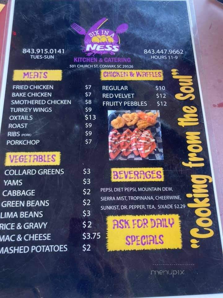Six In A Ness - Conway, SC menu_pic