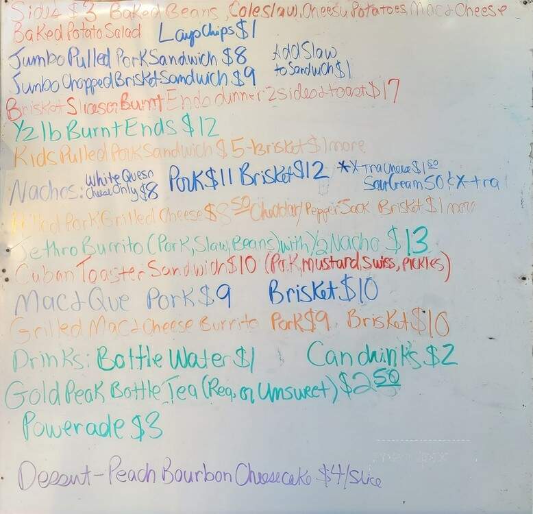 Survivor Que - Ozark, AR menu_pic