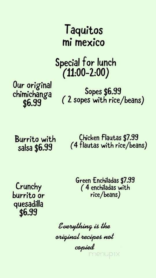 Taquitos Mi Mexico - Wauchula, FL menu_pic