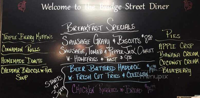 The Bridge Street Diner - Saint Johnsville, NY menu_pic