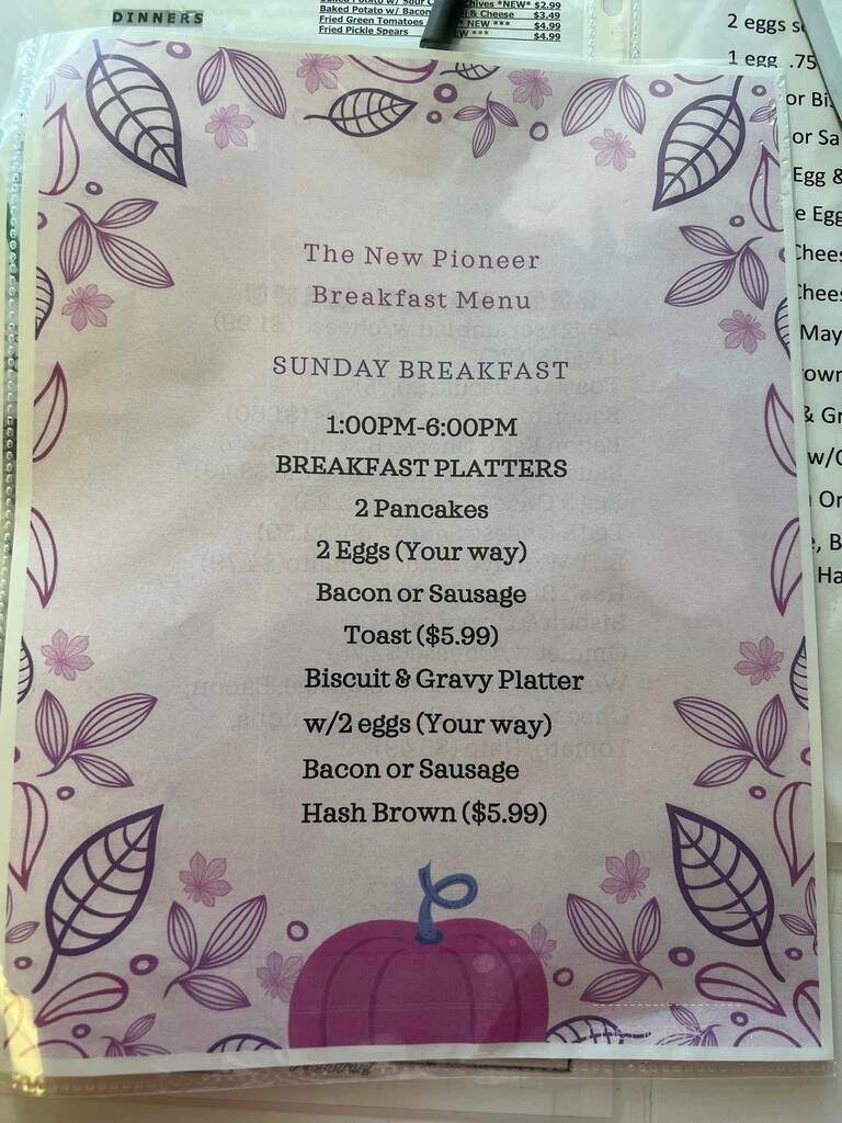 The Pioneer Restaurant - Lebanon, VA menu_pic