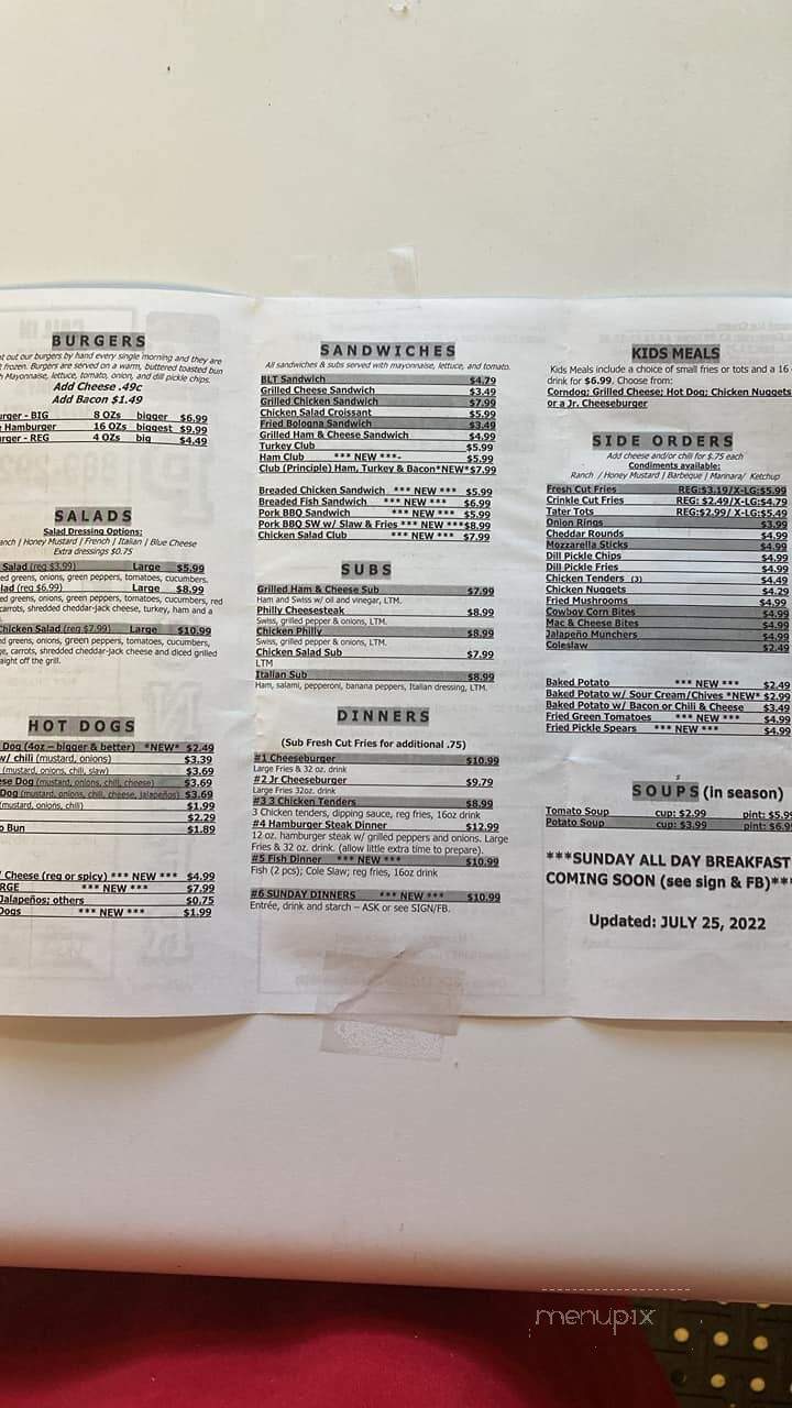 The Pioneer Restaurant - Lebanon, VA menu_pic