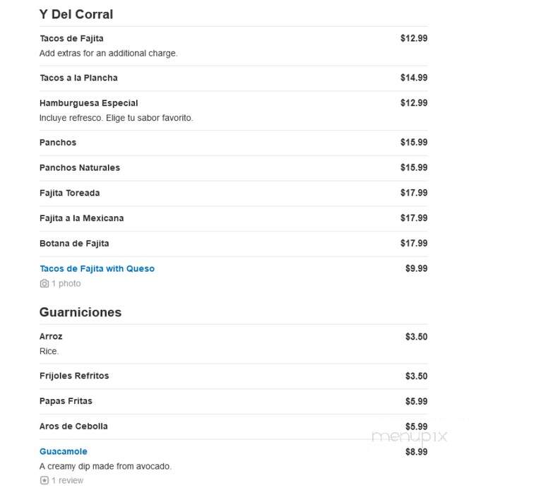 Muelle 37 - Brownsville, TX menu_pic