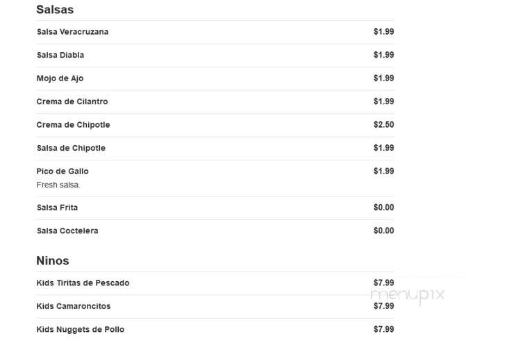 Muelle 37 - Brownsville, TX menu_pic