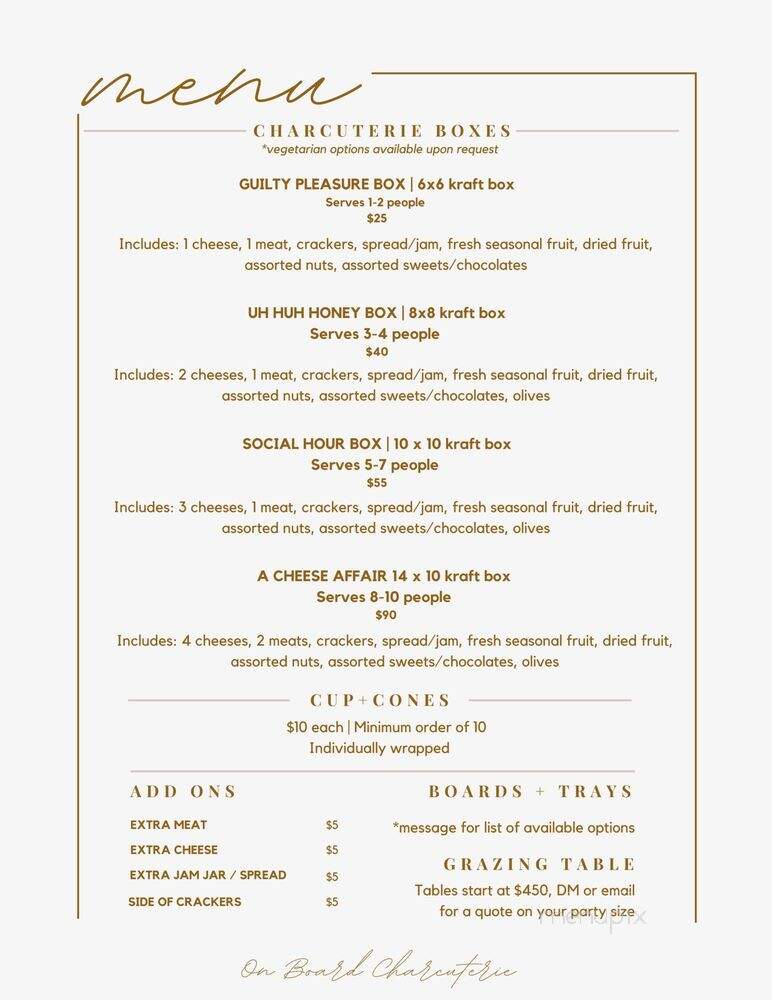 On Board Charcuterie - Anaheim, CA menu_pic