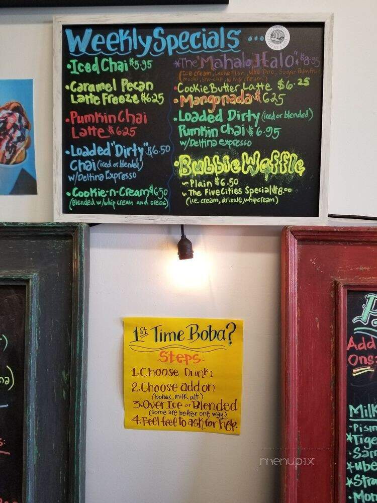 PCH Shave Ice & Boba - Pismo Beach, CA menu_pic