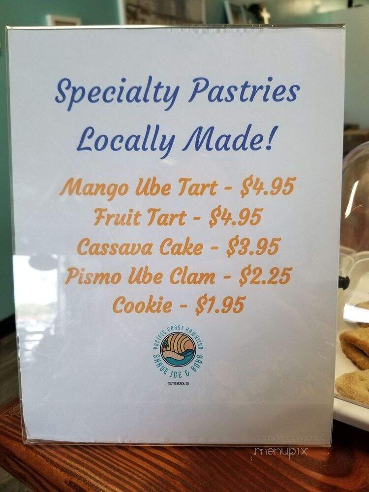 PCH Shave Ice & Boba - Pismo Beach, CA menu_pic