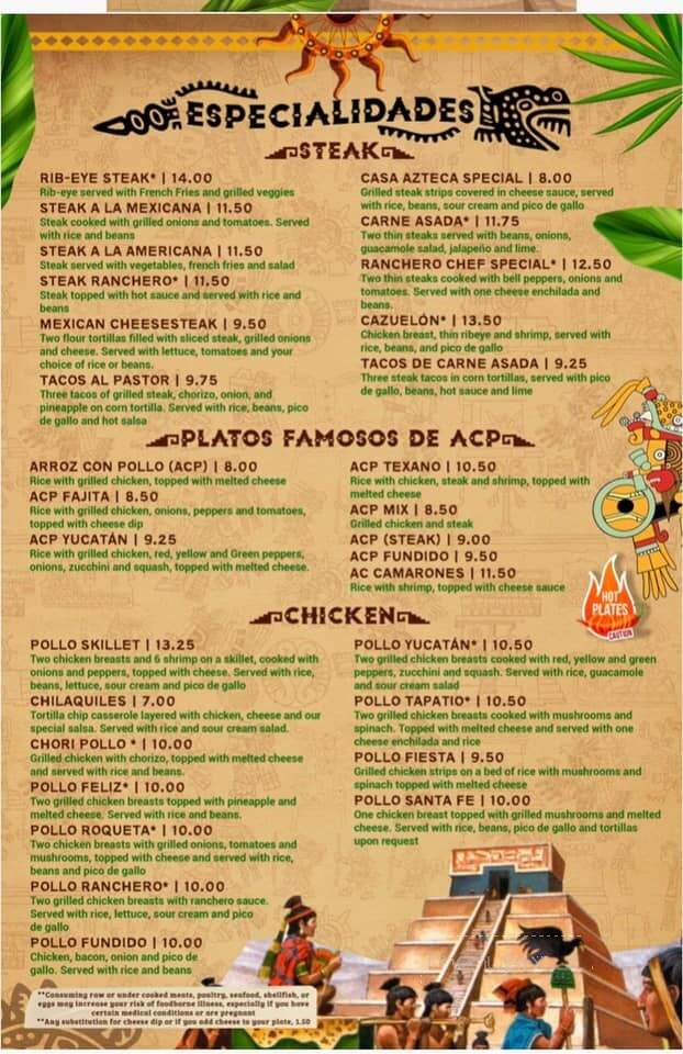 Mi Casa Azteca Mexican Restaurant - Independence, VA menu_pic