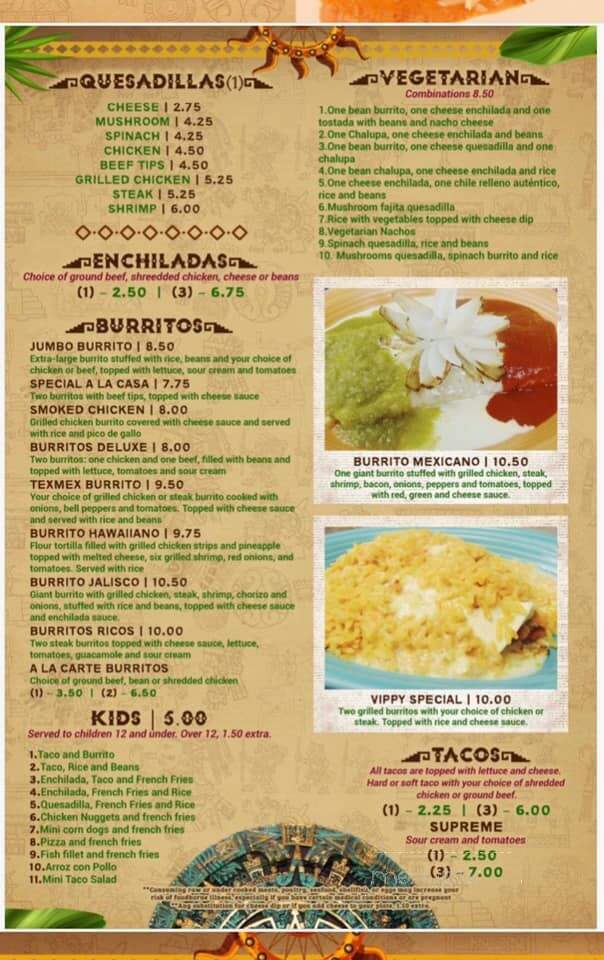 Mi Casa Azteca Mexican Restaurant - Independence, VA menu_pic