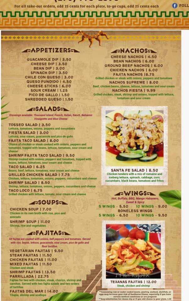 Mi Casa Azteca Mexican Restaurant - Independence, VA menu_pic