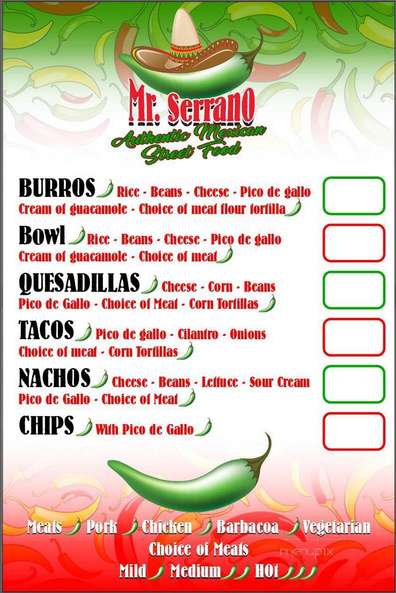 Mr Serrano Food Truck - Fort Lauderdale, FL menu_pic