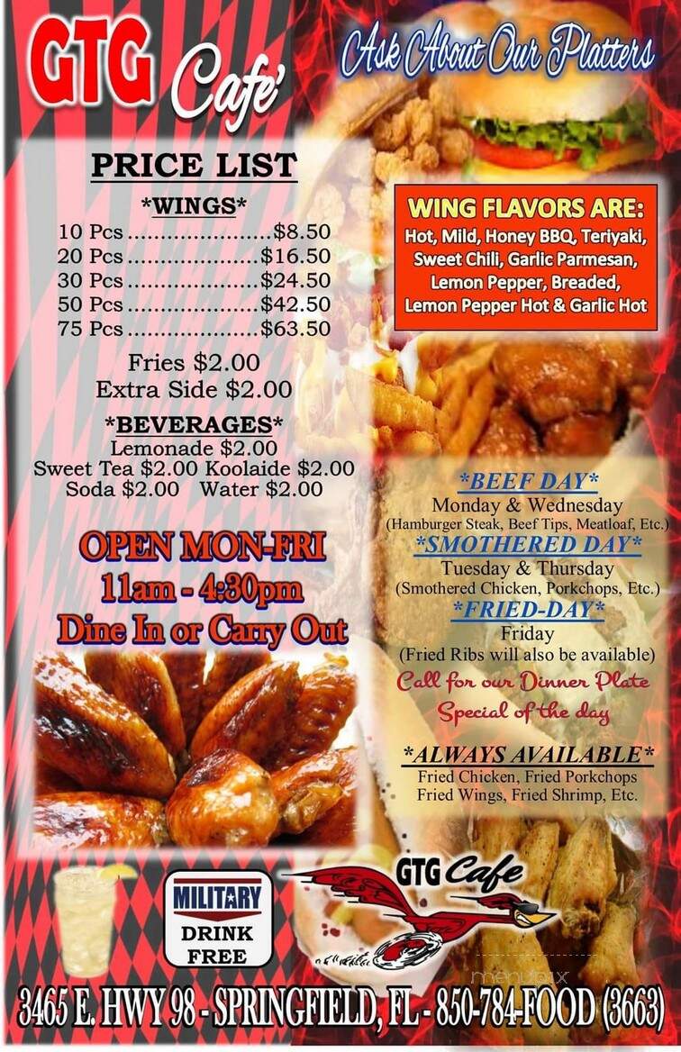 Gtg Cafe - Panama City, FL menu_pic