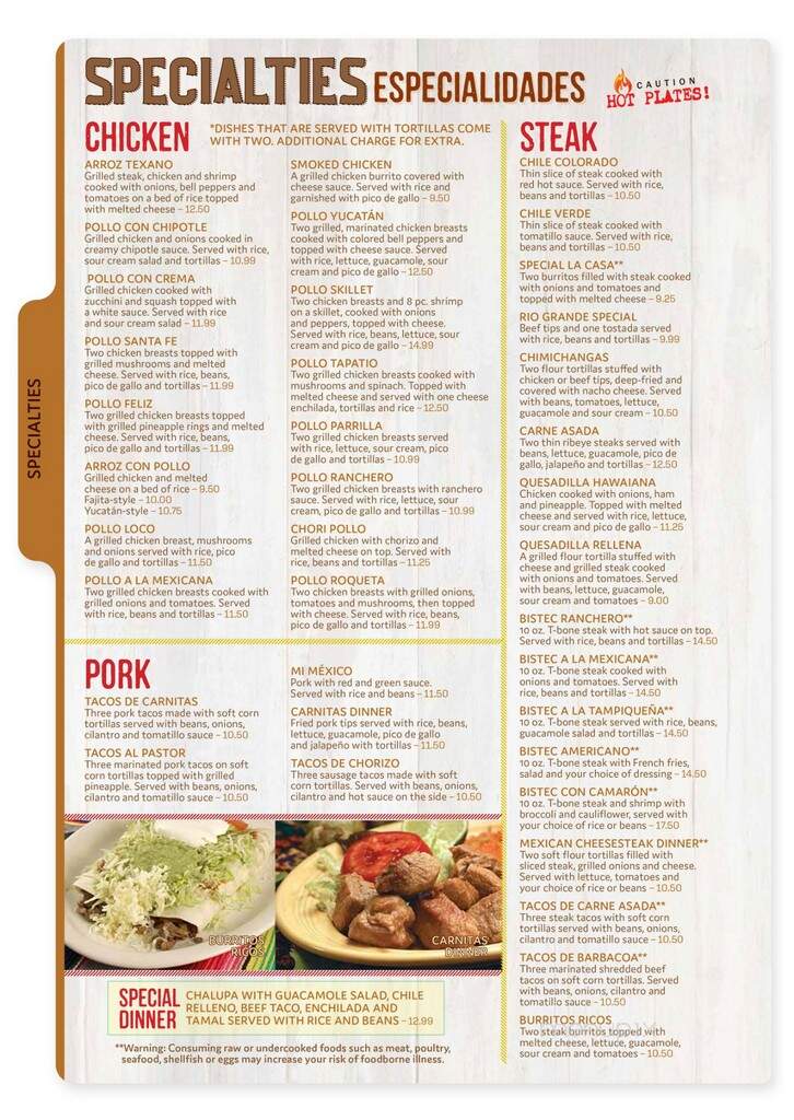 La Yunta Mexican Restaurant - Newburgh, IN menu_pic