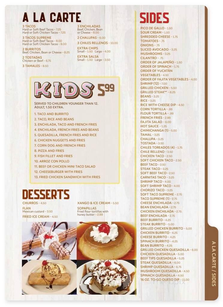 La Yunta Mexican Restaurant - Newburgh, IN menu_pic