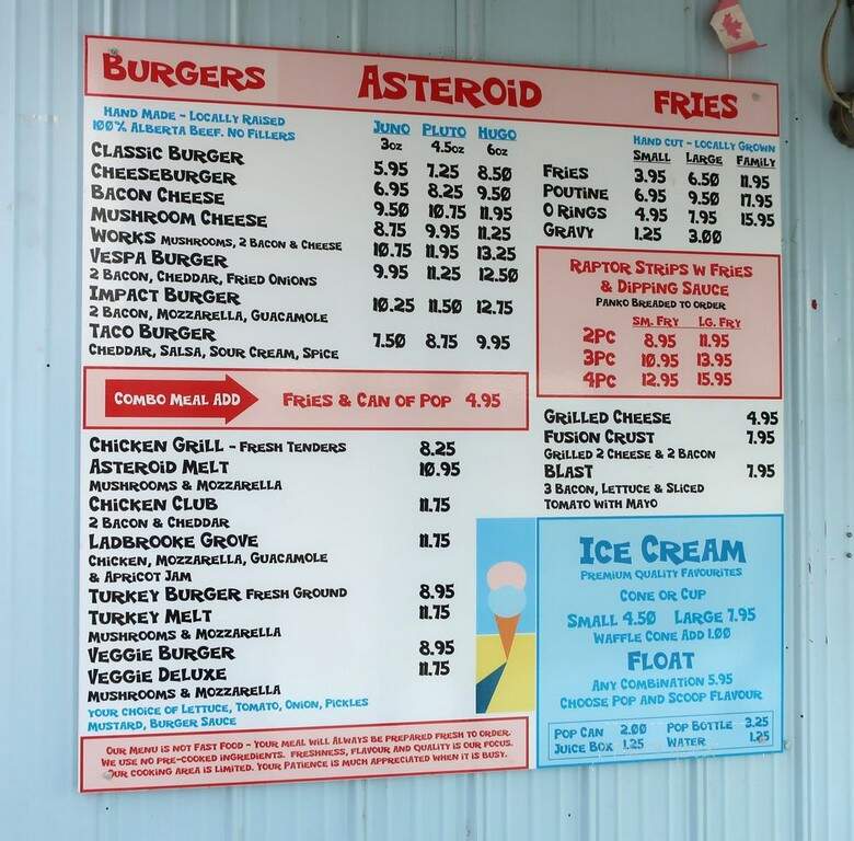 Asteroid Cater - Drumheller, AB menu_pic