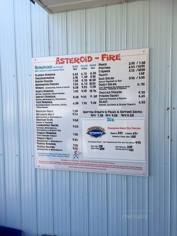 Asteroid Cater - Drumheller, AB menu_pic