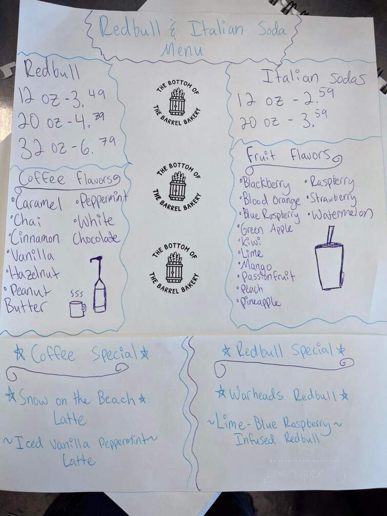 The Bottom Of the Barrel Bakery - Lakeview, OR menu_pic