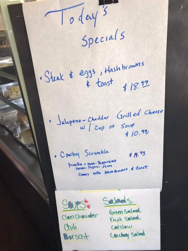 The Bottom Of the Barrel Bakery - Lakeview, OR menu_pic