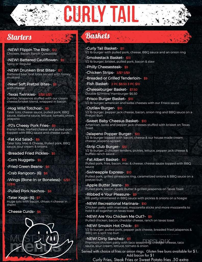 The Curly Tail - Flora, IL menu_pic
