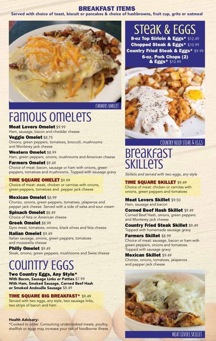 Time Square Cafe - South Whitley, IN menu_pic