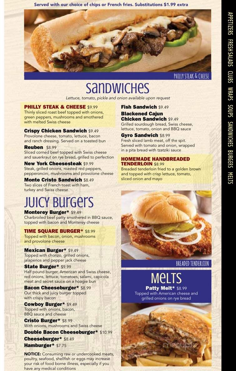 Time Square Cafe - South Whitley, IN menu_pic