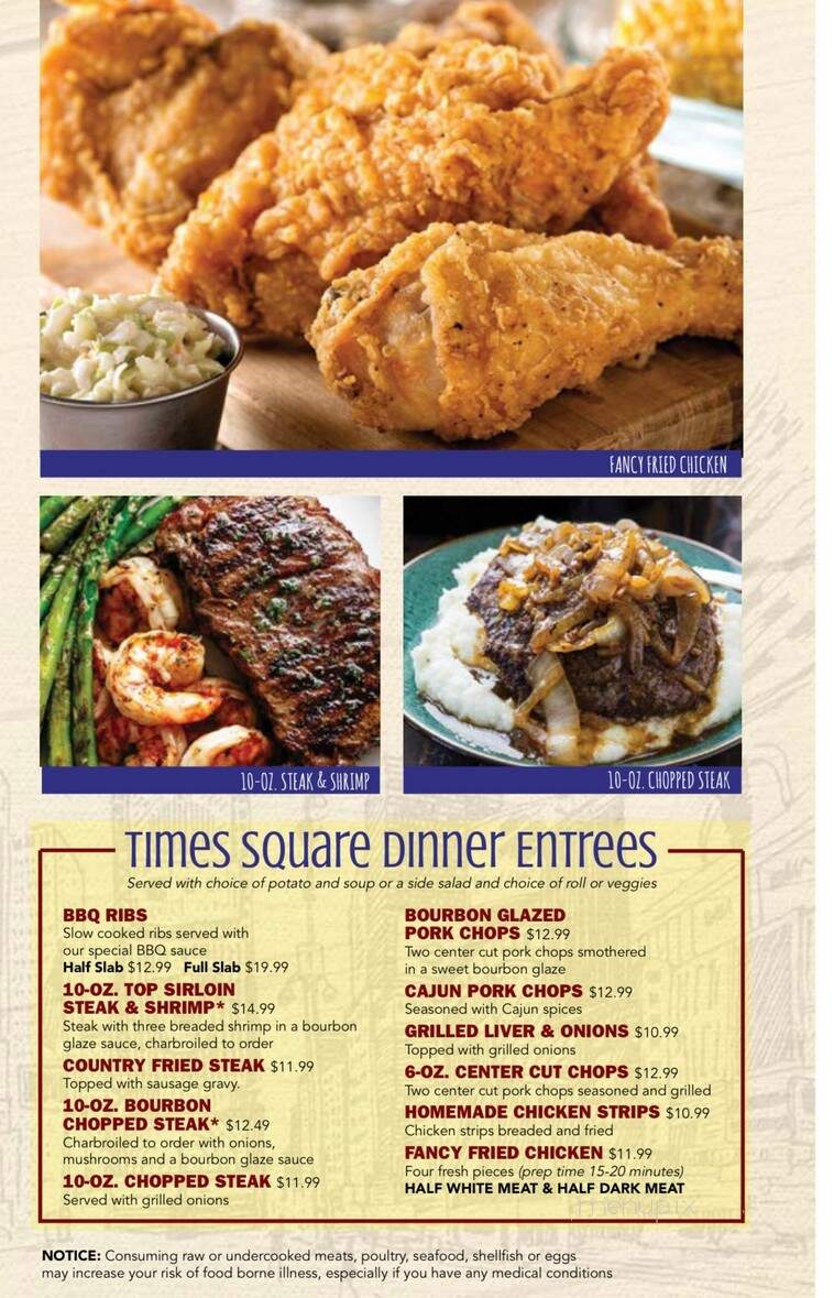 Time Square Cafe - South Whitley, IN menu_pic