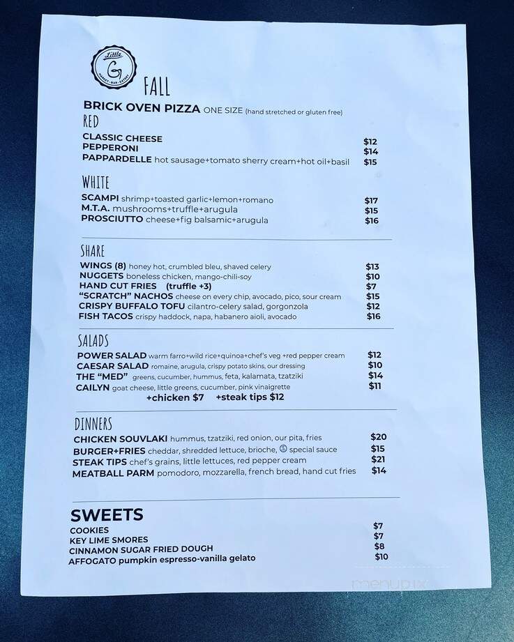 Little G - Swampscott, MA menu_pic