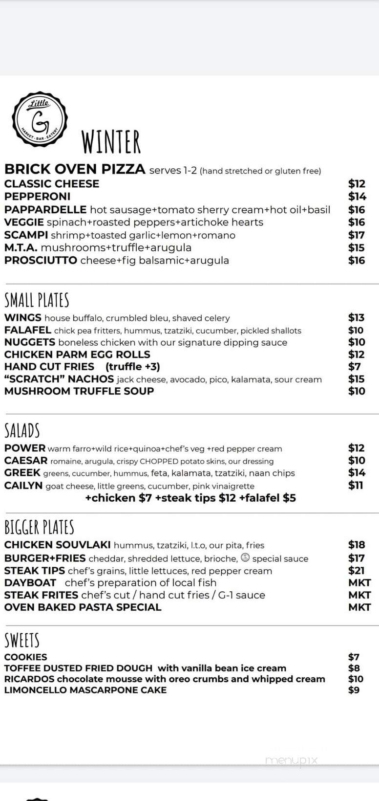 Little G - Swampscott, MA menu_pic