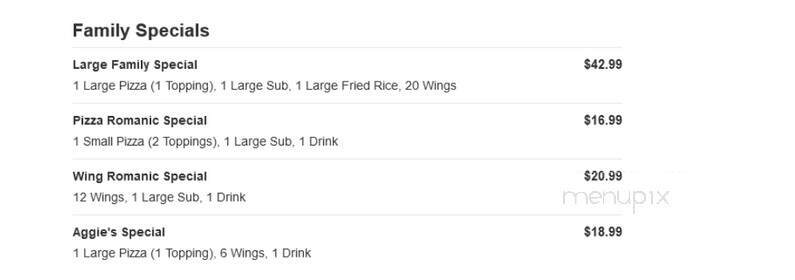 Aggie Pizza & Sub - Fremont, NC menu_pic