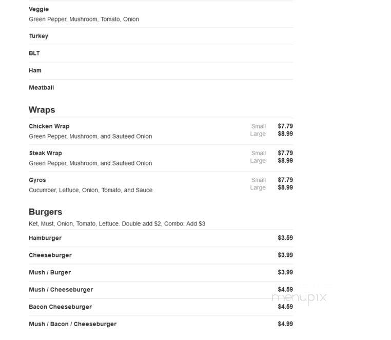 Aggie Pizza & Sub - Fremont, NC menu_pic
