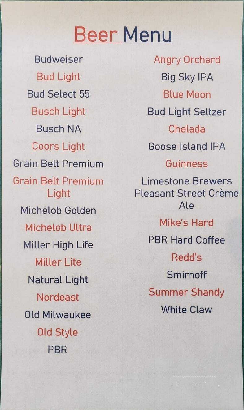 Goosey's Bar & Grill - McIntire, IA menu_pic