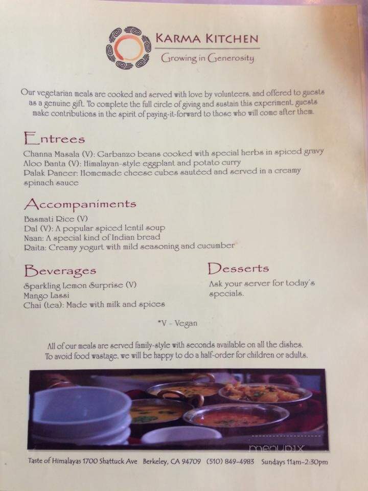 Karmas Kitchen - Wattsburg, PA menu_pic