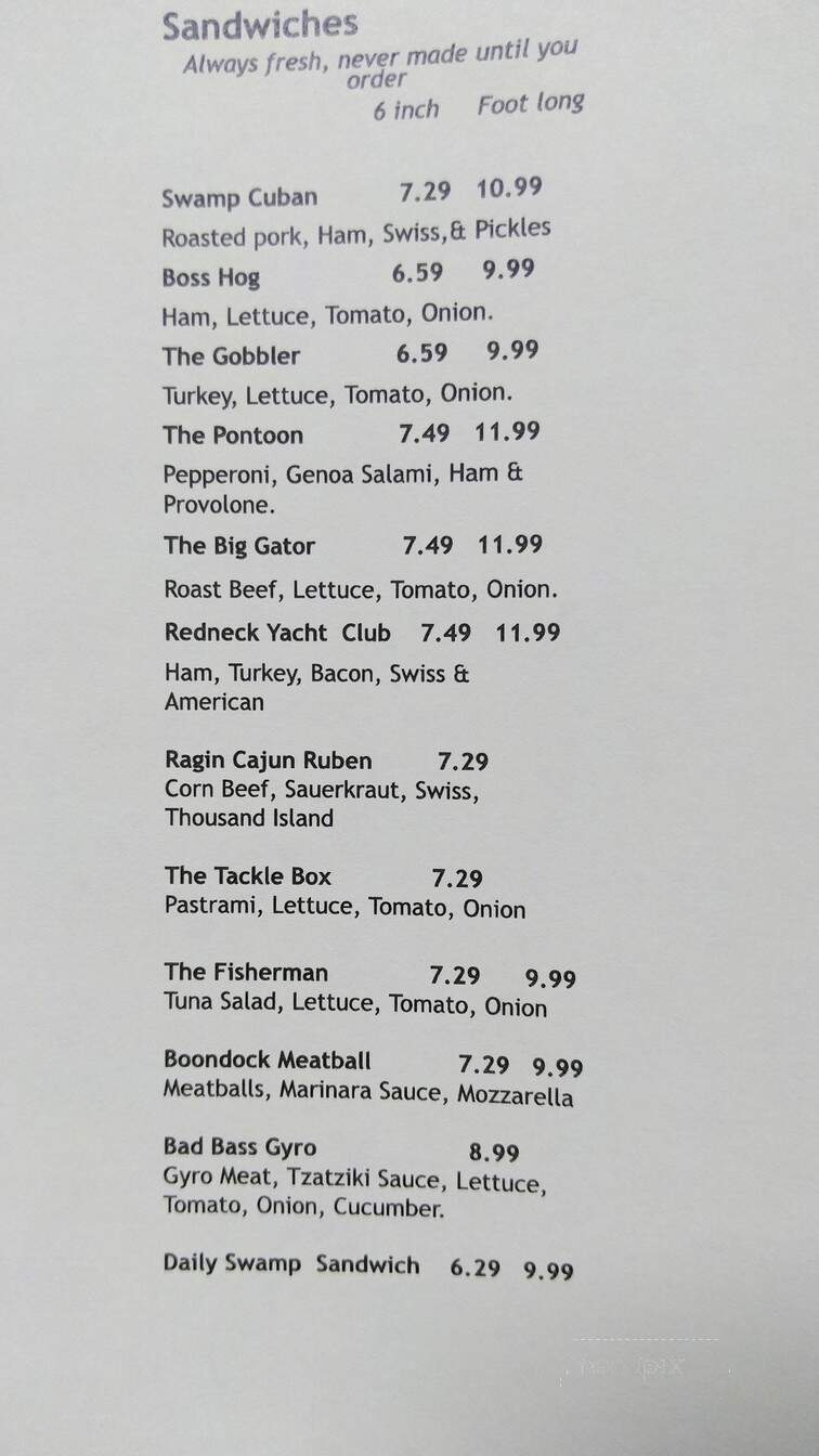 Boondocks Market & Deli - Floral City, FL menu_pic