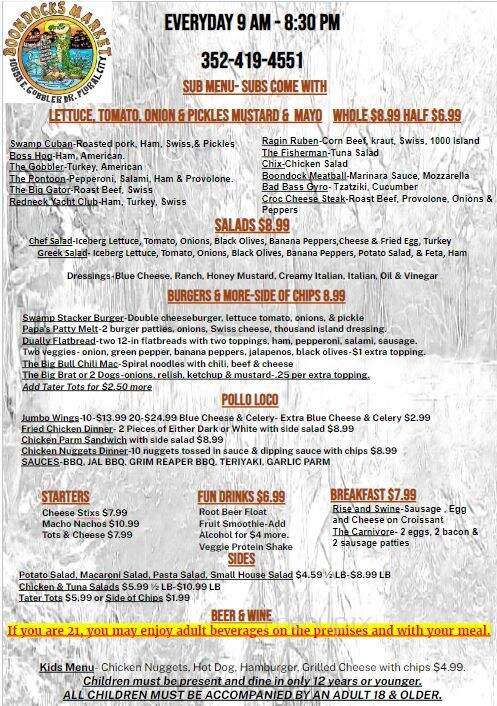 Boondocks Market & Deli - Floral City, FL menu_pic
