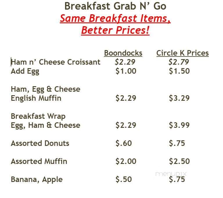 Boondocks Market & Deli - Floral City, FL menu_pic