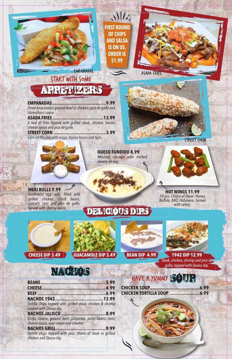 1942 Tacos and Tequila - Cleveland, OH menu_pic