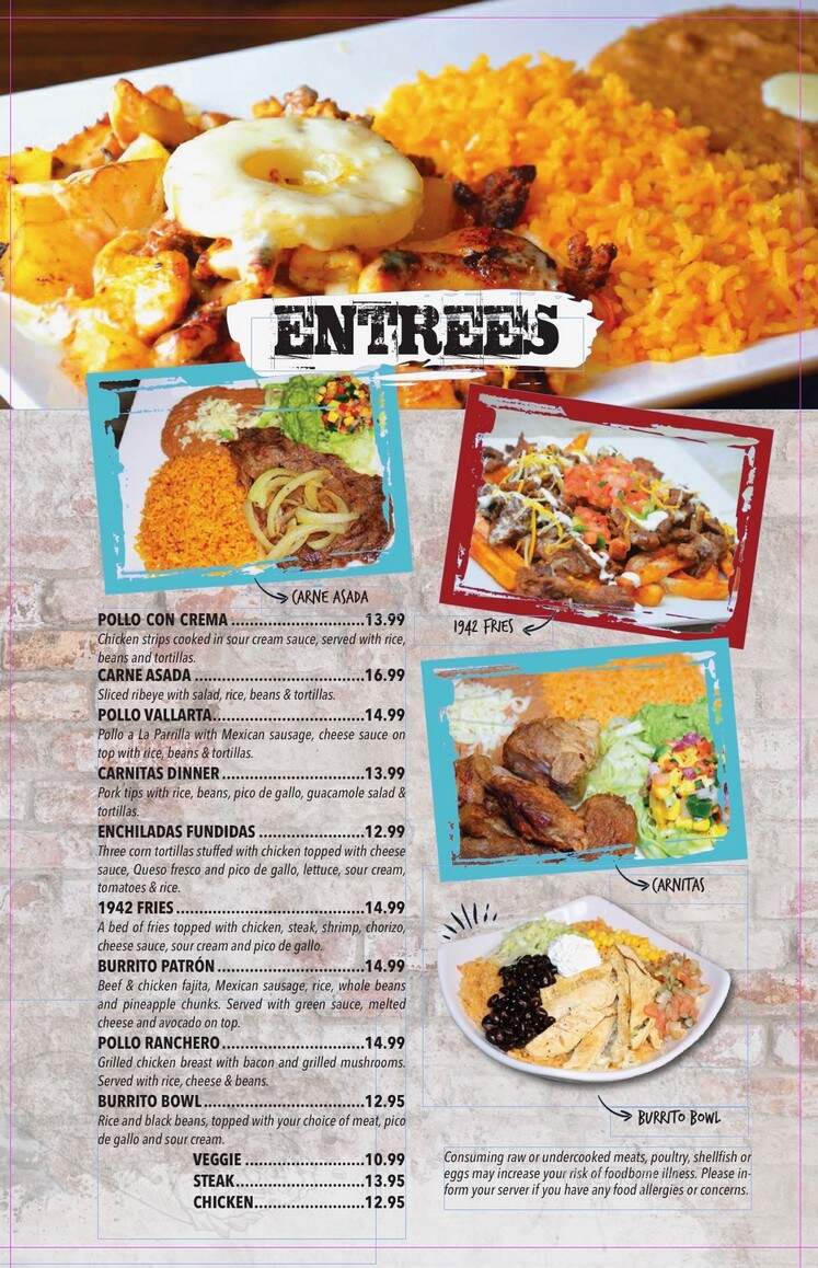 1942 Tacos and Tequila - Cleveland, OH menu_pic