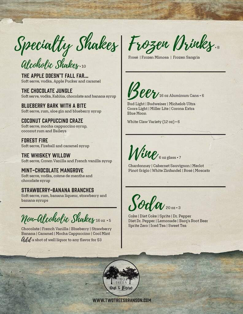 Two Trees 'Que and Brew - Branson, MO menu_pic