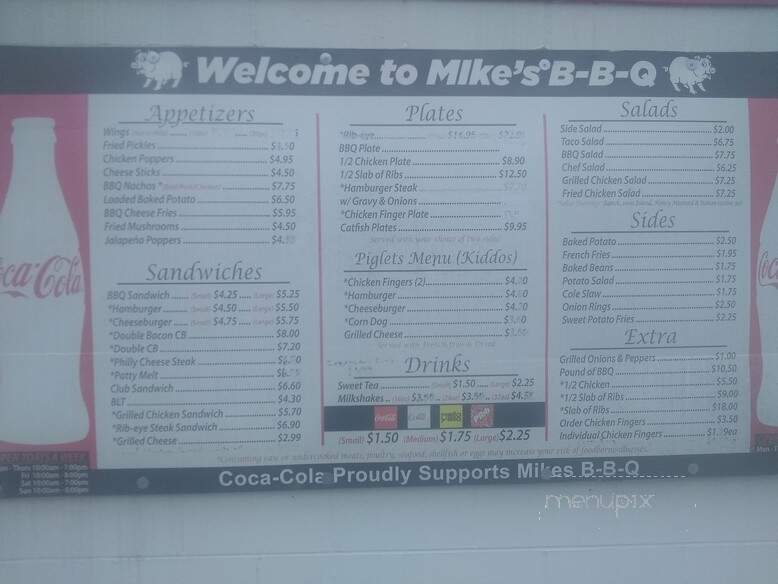 Mike's BBQ - Oakman, AL menu_pic