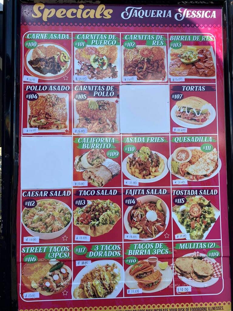 Taqueria Jessica - Silverdale, WA menu_pic