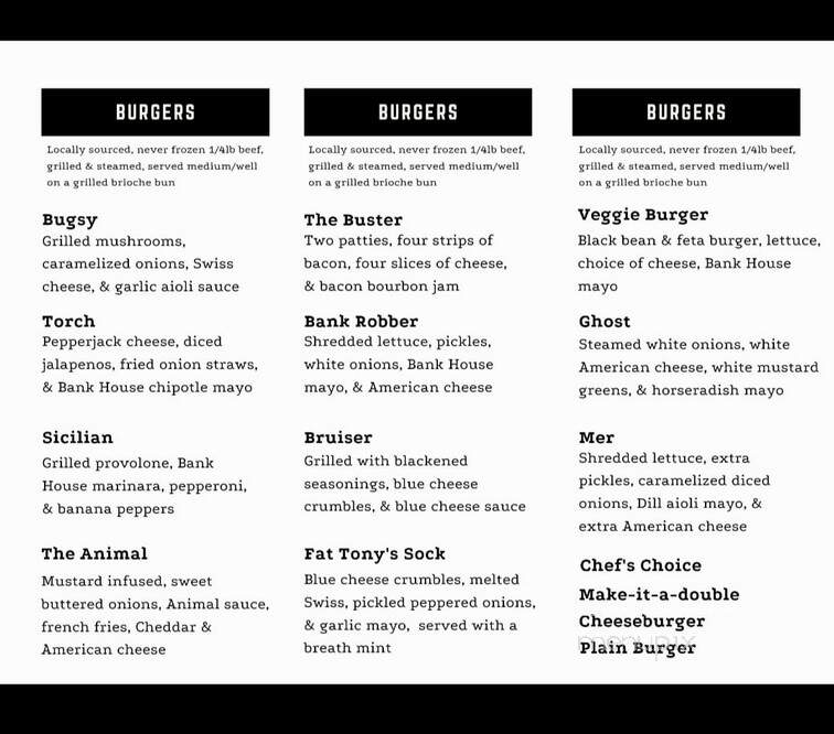 Bank House Cafe - Verona, OH menu_pic