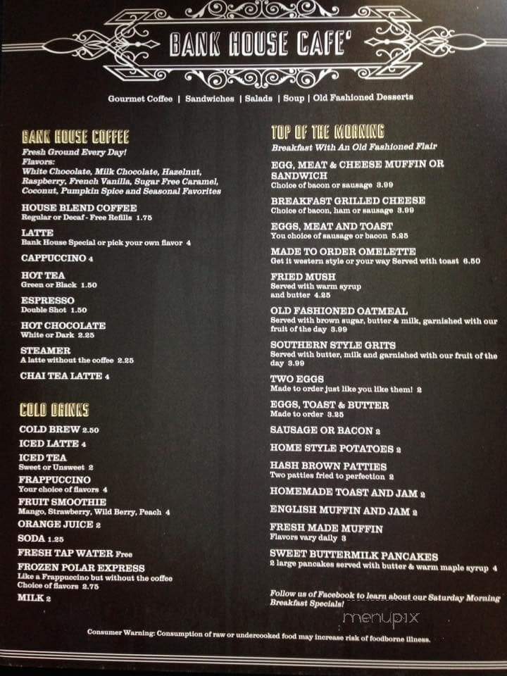 Bank House Cafe - Verona, OH menu_pic