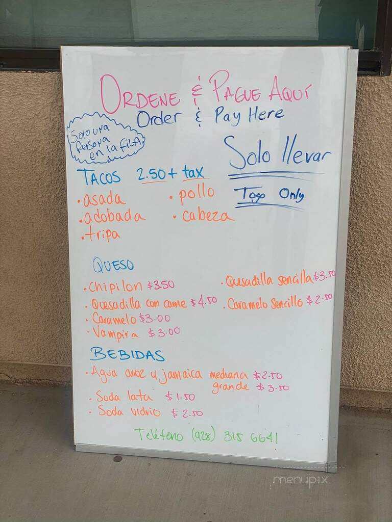Tacos El Chipilon - San Luis, AZ menu_pic