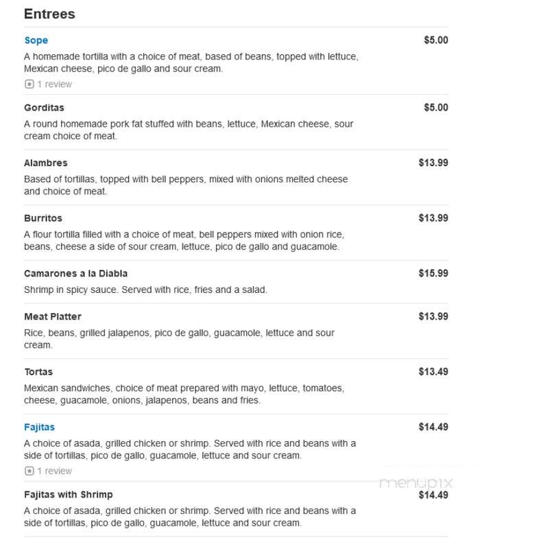 Taqueria Limon - Richfield, MN menu_pic