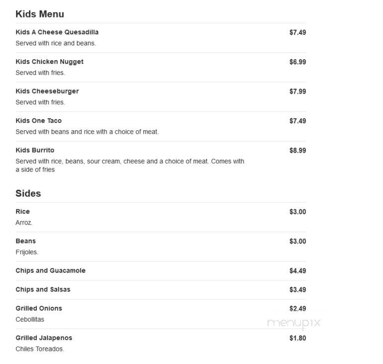 Taqueria Limon - Richfield, MN menu_pic