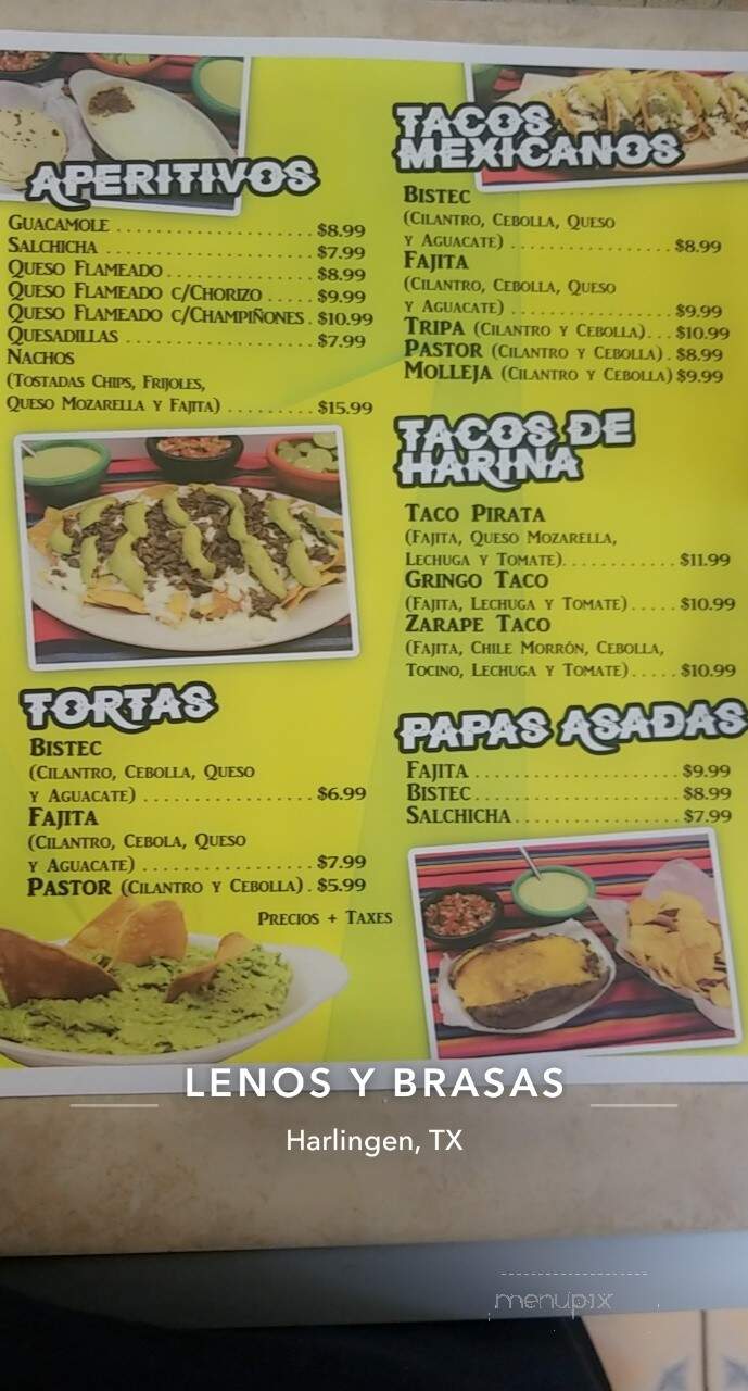 Lenos y Brasas - Harlingen, TX menu_pic