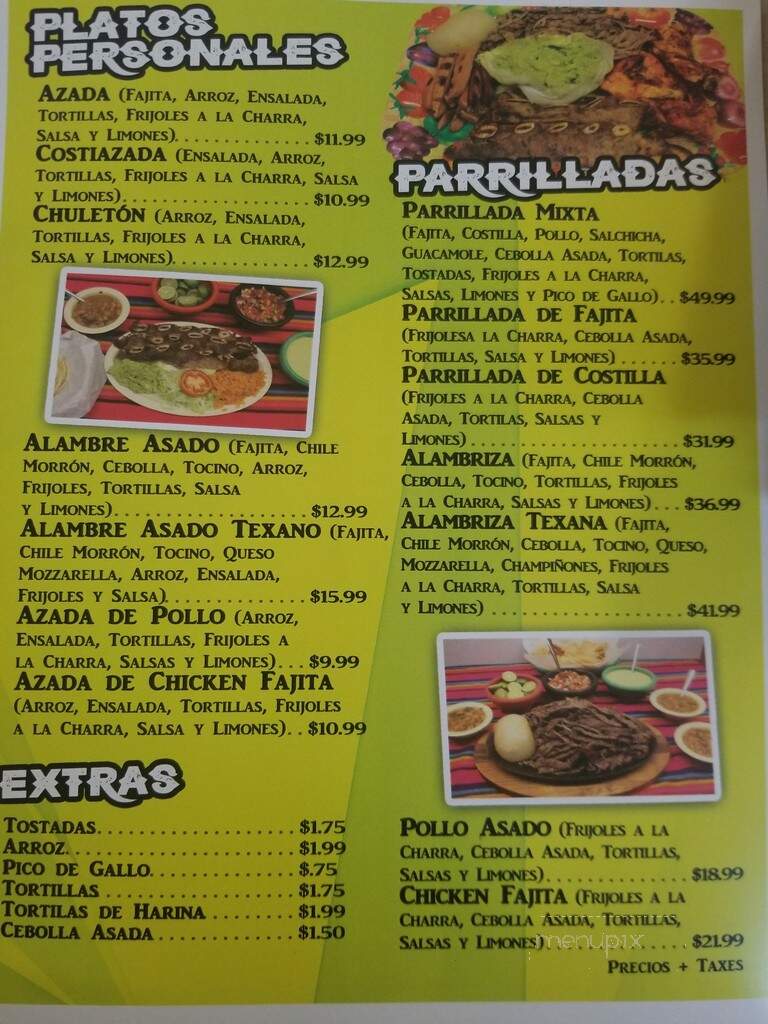 Lenos y Brasas - Harlingen, TX menu_pic