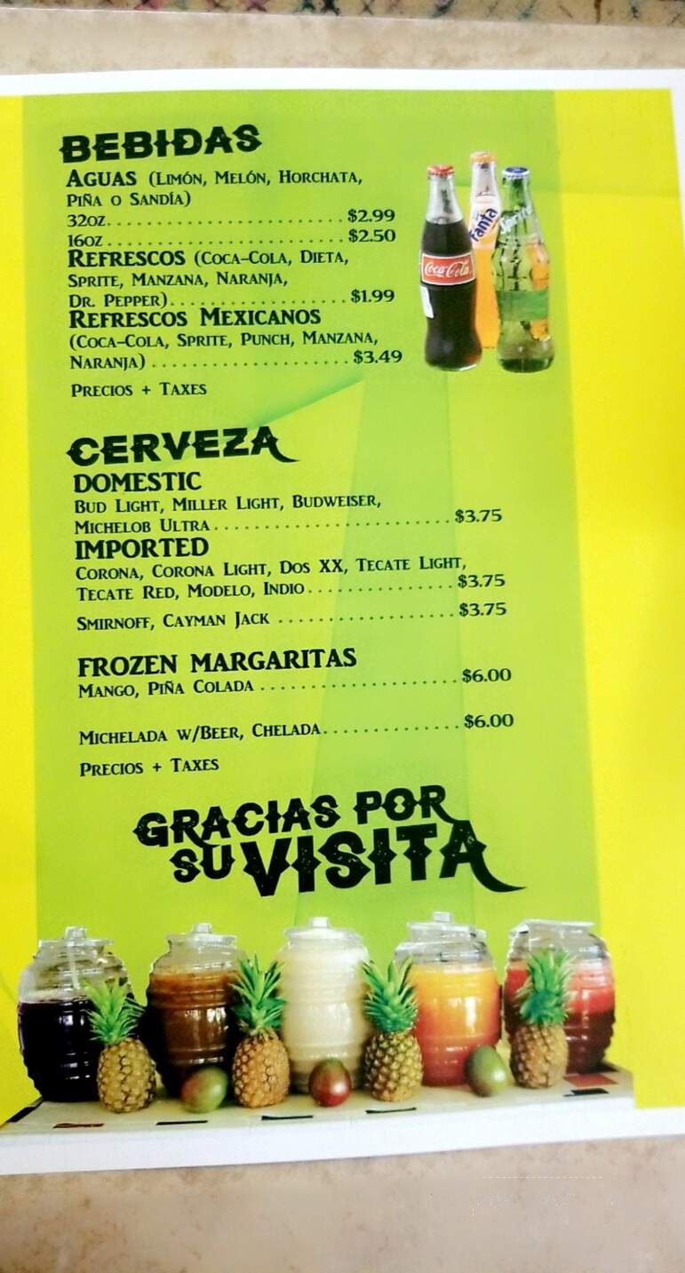 Lenos y Brasas - Harlingen, TX menu_pic