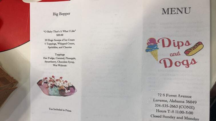 Dips and Dogs - Luverne, AL menu_pic