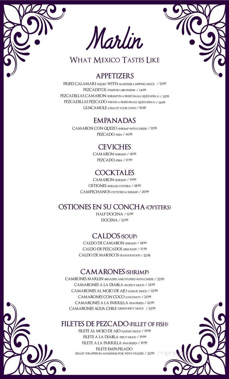 Mariscos Marlin - Red Bank, NJ menu_pic